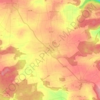 Carte topographique Tigerfeld, altitude, relief