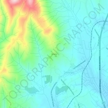 Carte topographique Oliveto, altitude, relief