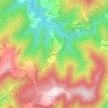 Carte topographique Abraído, altitude, relief