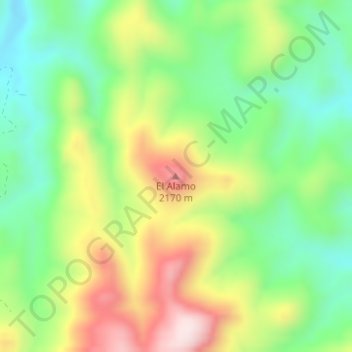 Carte topographique El Alamo, altitude, relief