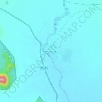 Carte topographique Jambughoda, altitude, relief