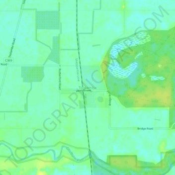 Carte topographique Toolamba, altitude, relief