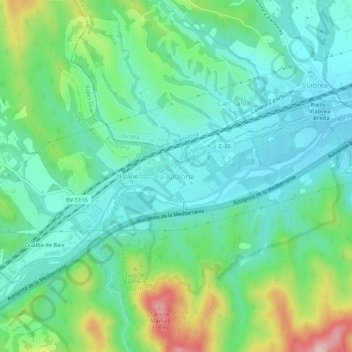 Carte topographique la Batllòria, altitude, relief