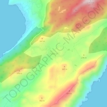 Carte topographique Taşlıca, altitude, relief