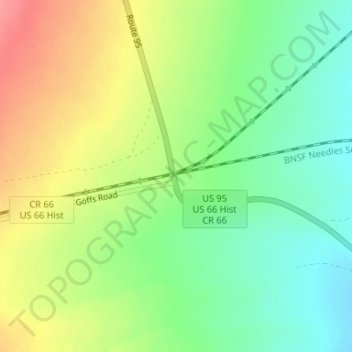 Carte topographique Arrowhead Junction, altitude, relief