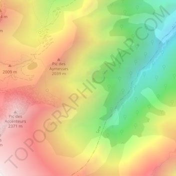 Carte topographique Sarrat de Réjau, altitude, relief