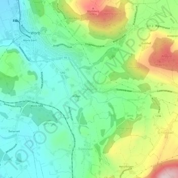 Carte topographique Richigen, altitude, relief