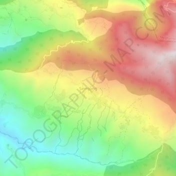 Carte topographique Semjong, altitude, relief