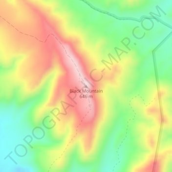 Carte topographique Black Mountain, altitude, relief