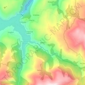Carte topographique Bretelo, altitude, relief