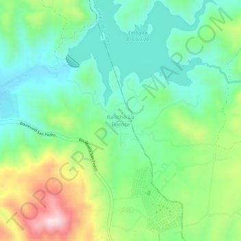 Carte topographique Rancho La Fuente, altitude, relief