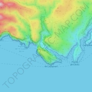 Carte topographique Dalle du Chat, altitude, relief