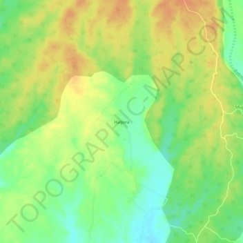 Carte topographique Haljora, altitude, relief