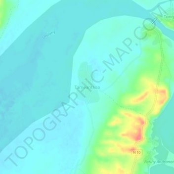 Carte topographique Tameantsoa, altitude, relief