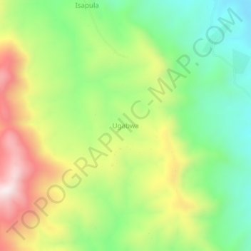 Carte topographique Ugabwa, altitude, relief