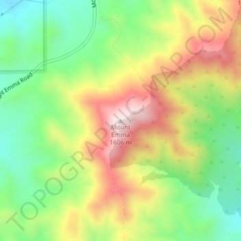 Carte topographique Mount Emma, altitude, relief