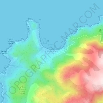 Carte topographique Campomoro, altitude, relief