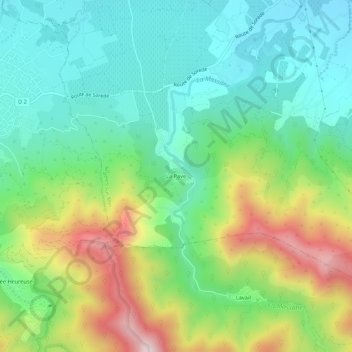 Carte topographique La Pave, altitude, relief