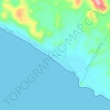 Carte topographique Troncones, altitude, relief