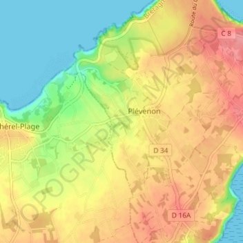 Carte topographique Le Bourg Neuf, altitude, relief