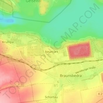 Carte topographique Neumark, altitude, relief