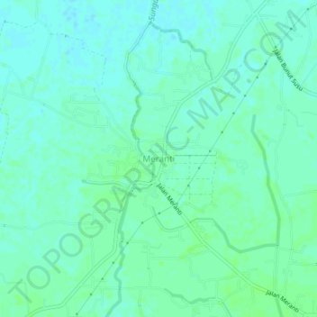 Carte topographique Meranti, altitude, relief