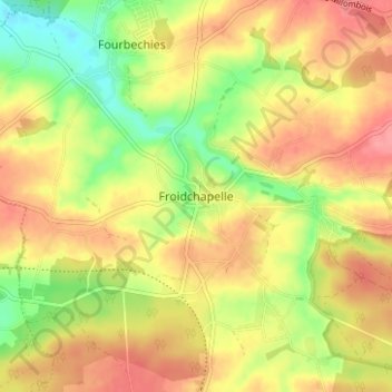 Carte topographique Froidchapelle, altitude, relief