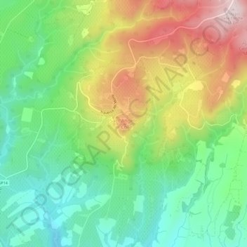 Carte topographique Sant'Angelo in Colle, altitude, relief