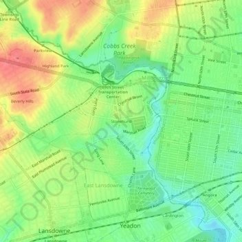 Carte topographique Stonehurst, altitude, relief