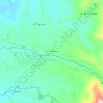 Carte topographique La Variante, altitude, relief