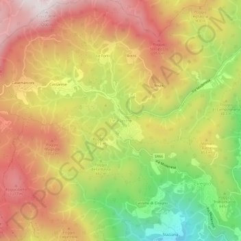 Carte topographique Le Piastre, altitude, relief