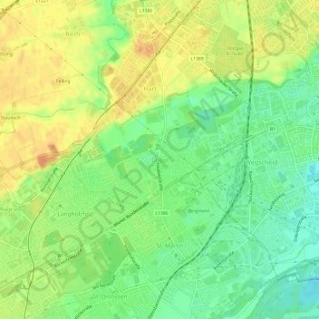 Carte topographique Doppl, altitude, relief