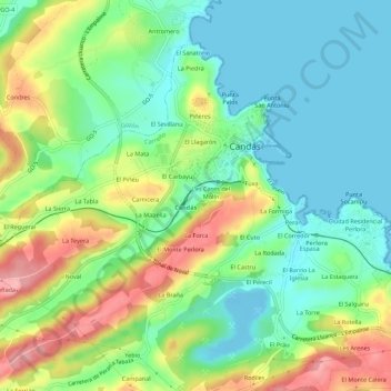 Carte topographique La Estación, altitude, relief