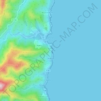 Carte topographique Pinarello, altitude, relief