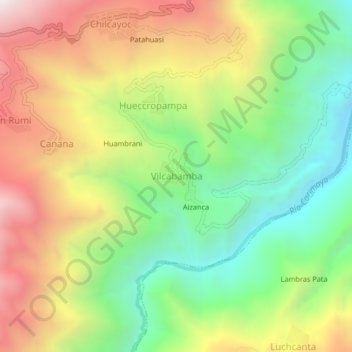 Carte topographique Vilcabamba, altitude, relief