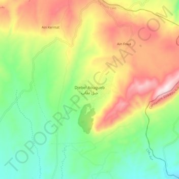 Carte topographique Djebel Aougueb, altitude, relief