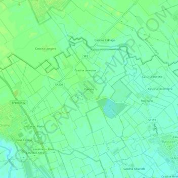 Carte topographique Pairana, altitude, relief