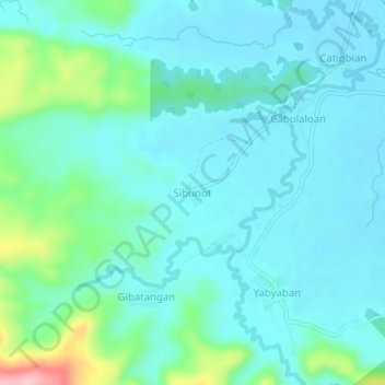 Carte topographique Sibunot, altitude, relief