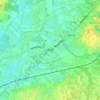 Carte topographique Miste, altitude, relief