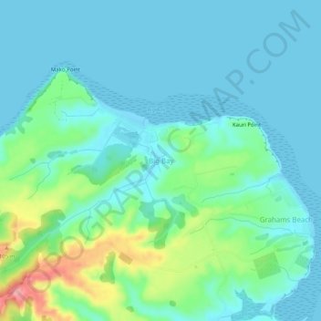 Carte topographique Big Bay, altitude, relief