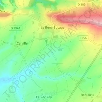 Carte topographique Les Grandes Haises, altitude, relief