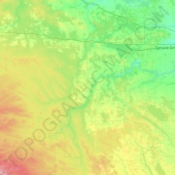 Carte topographique Drayton Valley (town), altitude, relief