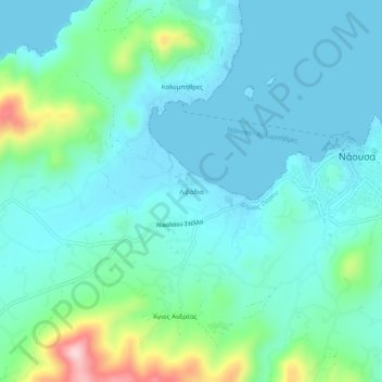 Carte topographique Livadia, altitude, relief