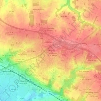 Carte topographique La Russie, altitude, relief