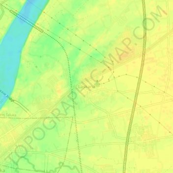 Carte topographique Laskana, altitude, relief