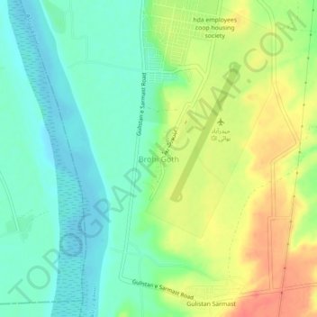 Carte topographique Brohi Goth, altitude, relief