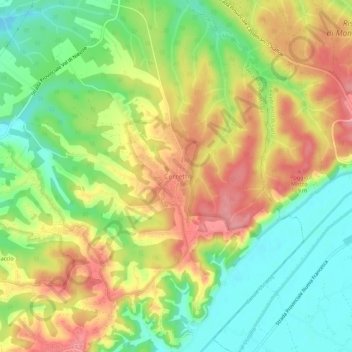 Carte topographique Cerretti, altitude, relief