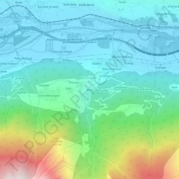 Carte topographique Vaud, altitude, relief