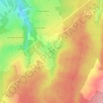 Carte topographique Etang des Lames, altitude, relief