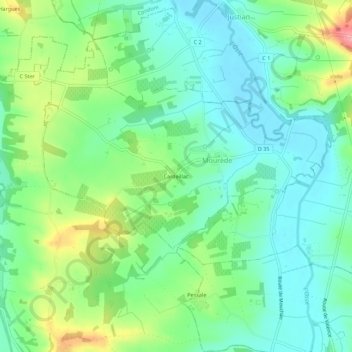Carte topographique Cardeillac, altitude, relief